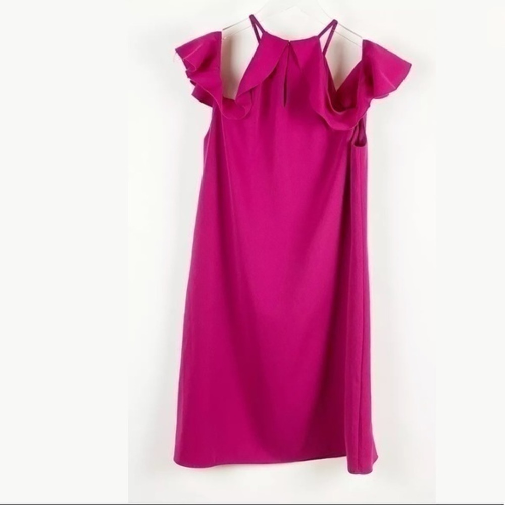 Cooper & Ella Raspberry Saga Cold Shoulder Ruffle Dress - Size M - Picture 8 of 16